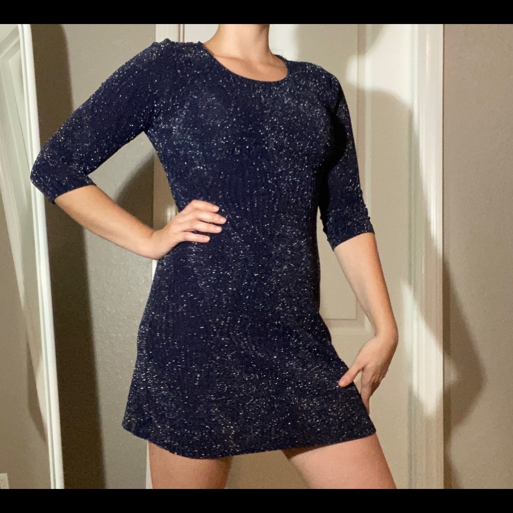 Navy Blue Trixxi Sparkley Body Con Dress